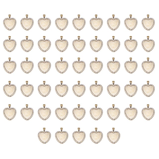 Sonducket 50 piezas de bandejas colgantes con bisel de corazón, accesorios de diamantes de imitación, espaciadores de dijes para fabricación de joyas Ropa, zapatos y accesorios Miscelánea KC oro Sonducket AP009583-04