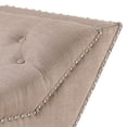 thumbnail image 2 of Bench with Button Tufted Details and Nailhead Trim Beige, 2 of 5