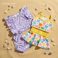 thumbnail image 4 of Oodles Yellow Checkered Floral Spring 2-Piece Dog Bikini, Medium, 4 of 8