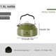 thumbnail image 3 of FLhrweasw Hervidor Portátil para Estufa Acampada 1 4 L Suministros Turísticos Vajilla (verde Militar), 3 of 9