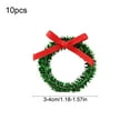 thumbnail image 3 of Mini Christmas Wreath for Tree Decoration Set of 10 Pieces with Bow and Vines, Ideal for Holiday Ornaments and Small Gift Scenes, 3 of 7
