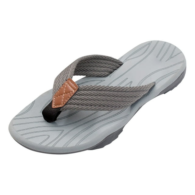 Ediodpoh Men Summer Casual Outside Wear Beach Breathable Flip Flops Clip Toes Big Size Flat Bottom Slippers Sandals Slippers for Men Grey 10