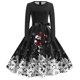 thumbnail image 3 of Vestidos de Verano Para Mujer Vestido de Navidad de Manga Larga Con Cuello Redondo y Lazo Vestido Elegante de Fiesta Con Cintura En A, 3 of 3