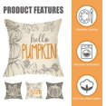thumbnail image 3 of Grey Fall Maple Leaves Decorative Throw Pillow Covers 18 x 18 Set of 4, Hello Autumn Pumpkin Porch Patio Outdoor Pillowcase, Seasonal Sofa Couch Cushion Case Home Decor, 3 of 6