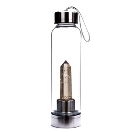 Crystal Water Bottle - Natural Wellness Healing - Glass/Stainless