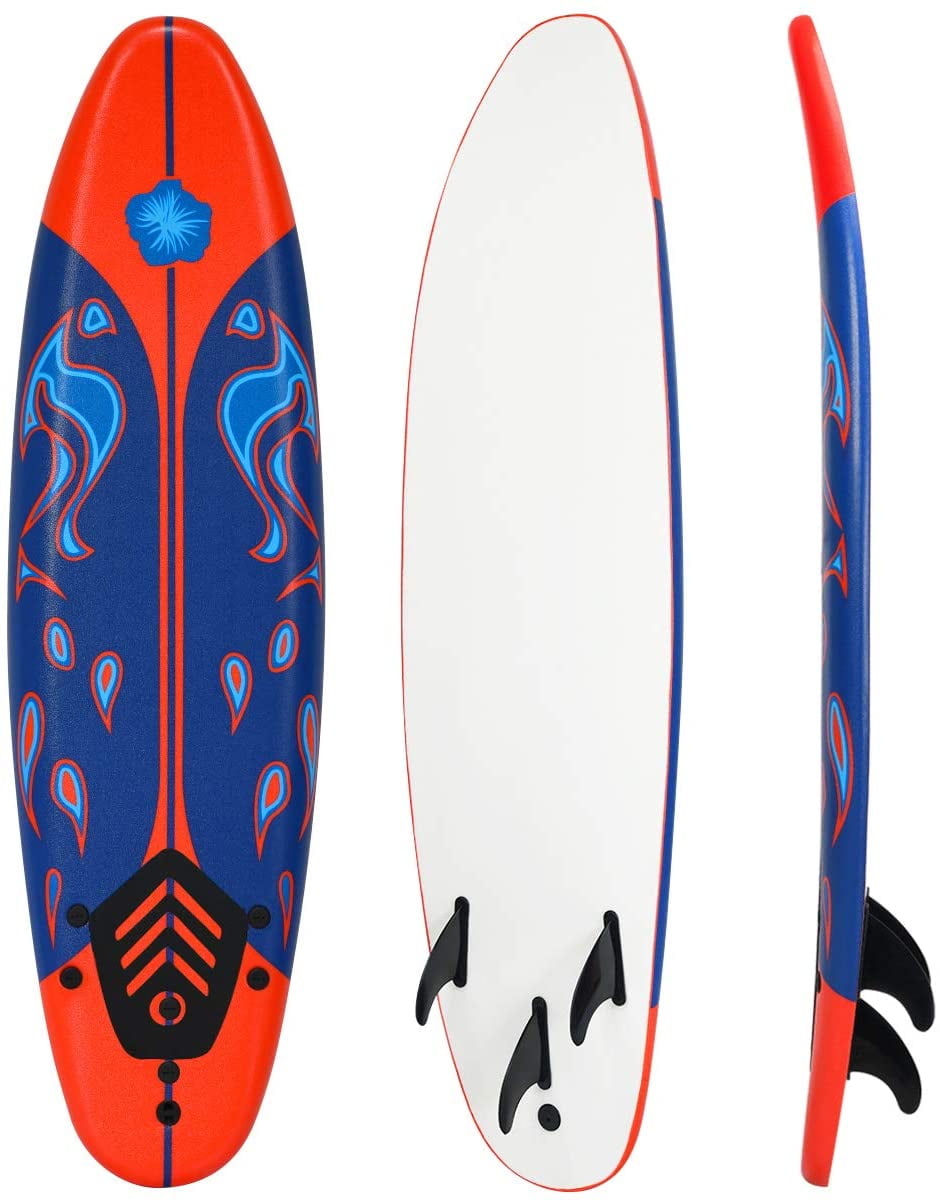 6surfboard Surfing Surf Beach Ocean Body Foamie Board with Removable Fins  Great Beginner Board for Kids Adults and Children - Walmart.com