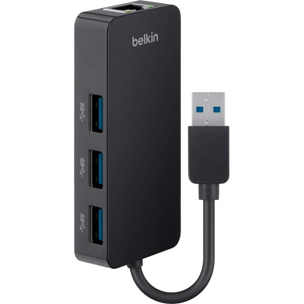 Belkin Usb 3 0 3 Port Hub With Gigabit Ethernet Adapter Walmart Com Walmart Com