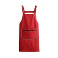 thumbnail image 2 of Tablier de Cuisine en Polyester pour Cuisiner Pâtisserie Imperméable Résistant à l'Huile Design Réglable avec Poche pour Téléphone Rouge Bleu Noir Couleurs Café 29.1x27.5 Pouces Professionnel Culinaire, 2 of 6