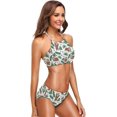 thumbnail image 6 of Dreamtimes Cute Sloth Palm Leaves Swimsuits Padded Bikini Sets Sexy Swimwear for Women, Medium, 6 of 7