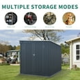thumbnail image 3 of 6x8FT Outdoor Storage Shed, Galvanized Steel Outdoor Storage Shed with Lockable Double Doors, Metal Lean to Shed with Free PC Light Board for Tools, Bikes & Patio Essentials, 3 of 13