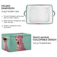 thumbnail image 2 of Yayeee Canvas Storage Basket with Handles for Shelves Fabric Bins Closet Organizer, Big Pink Cheetah, 2 of 8