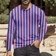 thumbnail image 2 of Tshirts Shirts for Men Crew Neck Casual Striped Color Blocked Long Sleeve Tees Stretchy Basic Trendy Fall Warm Men Shirts Pink S, 2 of 4