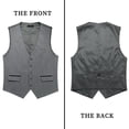 thumbnail image 6 of HISDERN Grey Suit Vests for Men Slim Fit Formal Dress Vest V-Neck Solid Waistcoat Business Weddings, 6 of 8