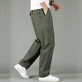 thumbnail image 4 of SWSMCLT Men's Straight Leg Casual Pants Ankle Loose Fit Casual Pants Drawstring Summer Elastic Waist Trousers Army Green 36, 4 of 4