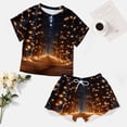 thumbnail image 4 of Christmas Snowmen Pajama Set for Women 2 Piece Sleepwear Loungewear Short Sleeve, 4 of 7