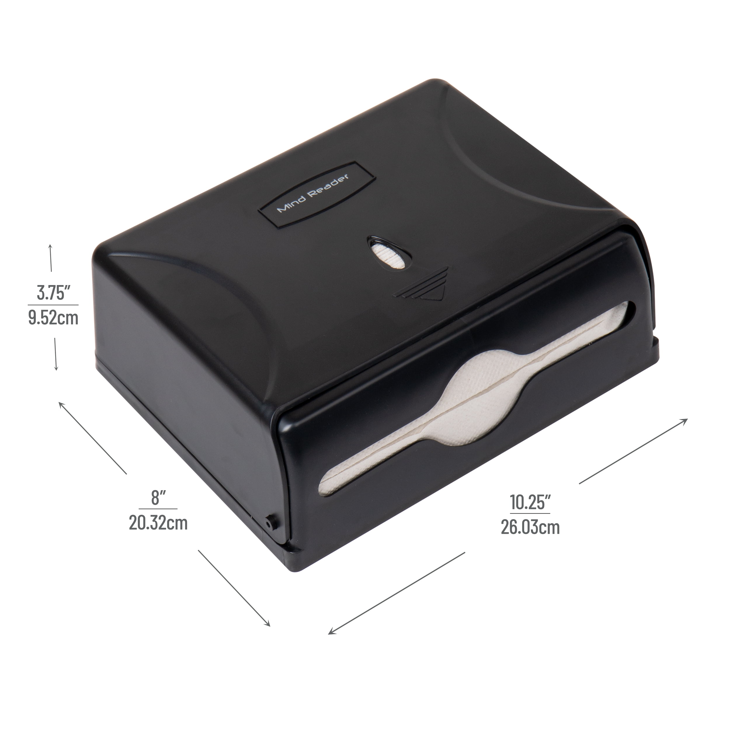 Mind Reader Multi-Fold Paper Towel Dispenser, Paper Towel Holder, Black