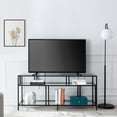 thumbnail image 2 of Evelyn&Zoe Cortland Rectangular TV Stand with Glass Shelves for TV's up to 60" in Blackened Bronze, 2 of 9