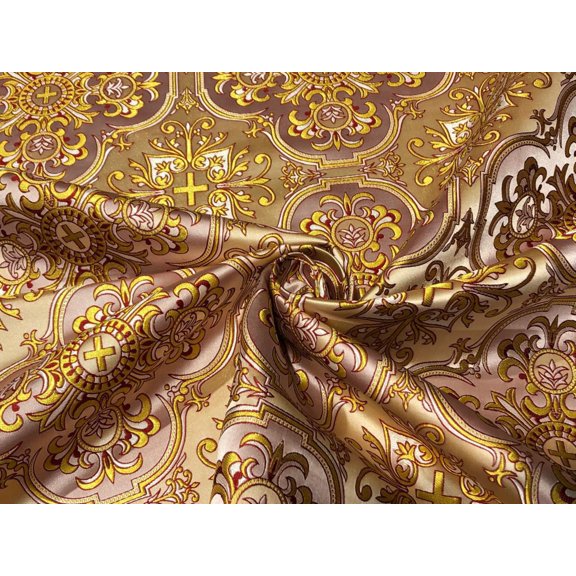 Brocade fabric VESTMENT 60" wide available in 2 colors cream x gold and burgundy x gold and cream x gold BRO951