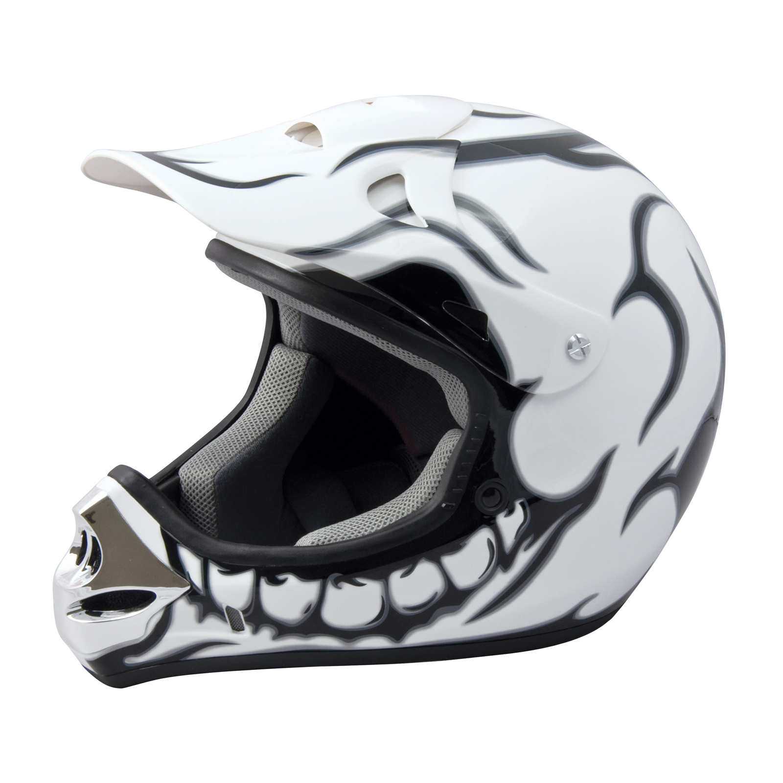 Adult Raider Wildfire Helmet MX // ATV Red Blue or Silver Matte Black DOT