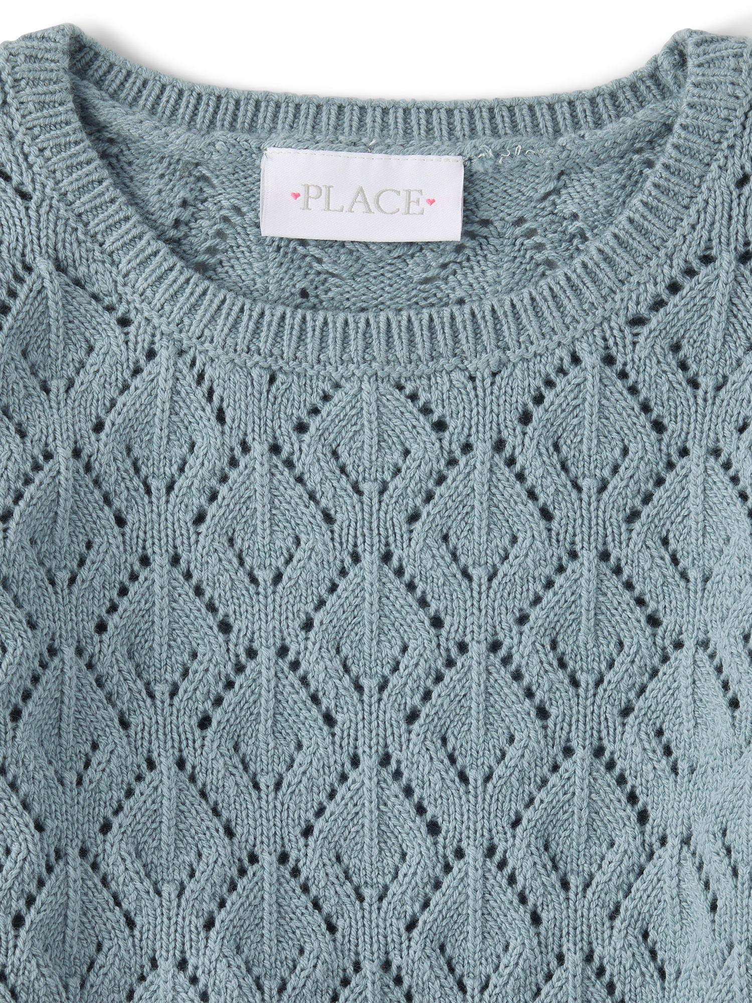 The Children's Place Girls Long Sleeve Scalloped Pointelle Sweater, Sizes XS-XXL