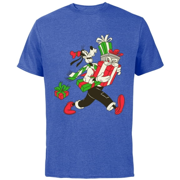 Disney Vintage Goofy Holiday Presents - Short Sleeve Cotton T-Shirt for Adults -Customized-Royal Heather