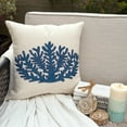 thumbnail image 4 of Pillow Cover, Linen Throw Pillow Cover Accent Pillow Couch Pillow Case, Ivory Blue Bead Embroidered Pillow Cover, Ivory Pillow Cover 20x20 inch (50x50 cm), Beach - Blue Coral Treasure, 4 of 8