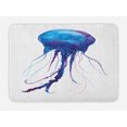 thumbnail image 1 of Aqua Jellyfish Bath Mat, Close Up Image Aquatic Creature Illustration on a Plain Background, Plush Bathroom Decor Mat with Non Slip Backing, 29.5" X 17.5", Azure Blue and White, by Ambesonne, 1 of 2