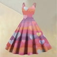 thumbnail image 2 of Women's Vintage Swing Dress A Line Sleeveless Heart Printed Dresses Party Costume Red 2XL, 2 of 5