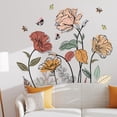 thumbnail image 1 of Flores rústicas Pegatina de pared Floral Decal de pared floral Premium Decoración del hogar extraíble para el hogar para la sala de estar de la, 1 of 8
