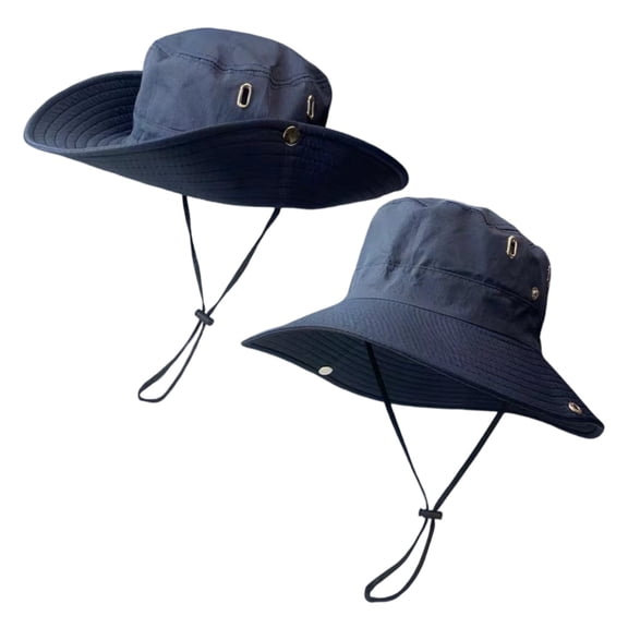 Men's Unisex Wide Brim Boonie Hat with Metal Eyelets Adjustable Chin Strap for Outdoor Travel Hiking Camping Sun Protection