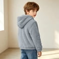 thumbnail image 6 of Lutiedan Boys Girls Sherpa Fleece Hoodie Kids Casual Fuzzy Sweatshirt Plush Winter Warm Hooded Pullover Tops Size 3-14,Gray, 6 of 7