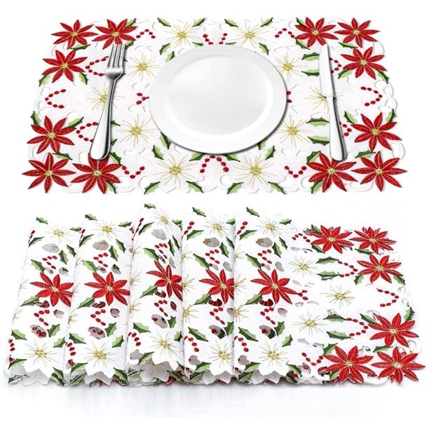 Spring Flower Placemats, Set of 6 LONGRV Spring Holiday Placemats