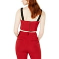 thumbnail image 2 of Line & Dot Womens 2-Tone Crop Top Blouse, Red, Medium, 2 of 2