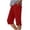 *Red, variant on VBVC Women's Eyelet Capri Pants,Split Hem Button Detail Casual Trousers For Women,Ladies Lightweight Summer Lounge Workout Capris with Pockets,Red,S-2XL