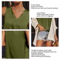 thumbnail image 3 of Camiseta sin mangas de satén con cuello en V para mujer, chaleco sin mangas de verano de Color puro holgado para uso diario, 3 of 6