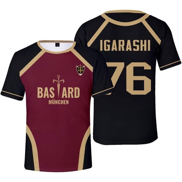 Blue Lock Yoichi Isagi - Cosplay, design anime, Unisexe, T-shirt Noir et Rouge,P,1,P,76