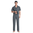 thumbnail image 6 of MAYFISH 100% Cotton Men's Sleepwear Short Sleeve Top and Long Pants Pajama Set Summer Breathable Pjs with Pockets (Iron Grey,XL), 6 of 7