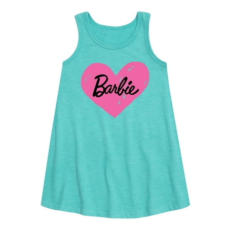 

Barbie - Hand Painted Heart - Toddler and Youth Girls A-line Dress
