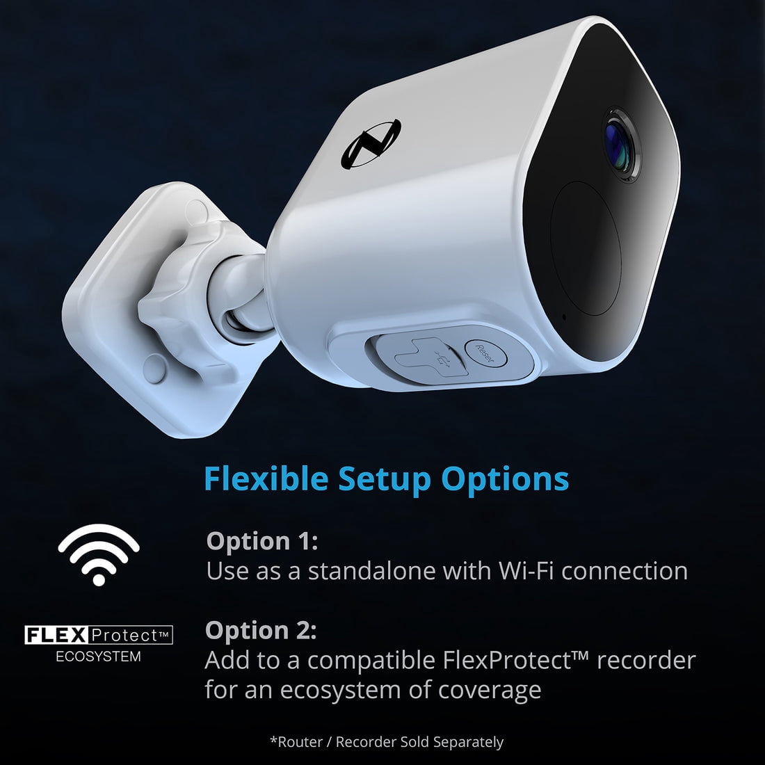 Night Owl Wire Free (Battery) 2K Spotlight Camera with 2-Way Audio and Audio Alert and Siren - White