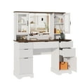 thumbnail image 6 of UGTOO 45" Makeup Vanity Desk with Adjustable LED Mirror & Charging Station - 5 Drawers, 2 Cabinets & Open Storage, Vertical Stripe Design Dressers for Bedroom, 6 of 10