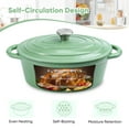 thumbnail image 5 of 4.5 QT Enameled Cast Iron Oval Dutch Oven with Lid, Nonstick Cookware for Baking, Braising, Roasting, and Cooking,Light Green, 5 of 9