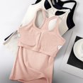 thumbnail image 5 of Tanks with Built in Bra，spaghetti Strap Tank Top Workout Yoga Shirts Slimming Tank Tops for Women Active Tops Workout Camisole Low Cut Tank Tops for Women Camisole with Built in Br,Light Pink,2XL, 5 of 8