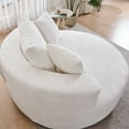 thumbnail image 4 of Round Accent Chair, 360 Swivel Chenille Barrel Chair, Fluffy Modern Sleeper for Living Room, Bedroom, Reading Room and Lounge, 4 of 8