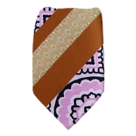 BuyYourTies - Bronze Pink Purple Boys Fashion Necktie