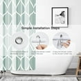 thumbnail image 3 of Dark Green Geometric Stall Short Shower Curtain,Waterproof Design and Polyester,Quick-Drying,Weighted Hem,Small Shower Curtains Set for Bathroom W 36 x H 72,Durable and Washable with 8 Hooks, 3 of 6
