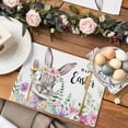 thumbnail image 2 of Bunny Happy Easter Placemats Set of 4, Spring Floral Eggs Table Mats Washable Heat-Insulation Non-Slip Place Mats for Kitchen Dinner Table Indoor Outdoor Decor,13x19 Inch White, 2 of 9