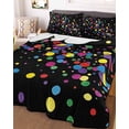 thumbnail image 3 of Quilts Twin Size Bedding Set, Colorful Polka Dot Lightweight Quilted Comforter, Cartoon Cute Abstract Graffiti Black Soft Reversible Bedspread Coverlet with Pillow Covers for All Season, 68" x 86", 3 of 7