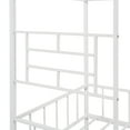 thumbnail image 6 of Metal House Bed with Roof and Windows, Twin Size Platform Bed Frame with Full-Length Guardrails and Ladder, Multifunctional Low Platform Bed Tent Bed, Can Bed Decorated, No Box Spring Needed, White, 6 of 7