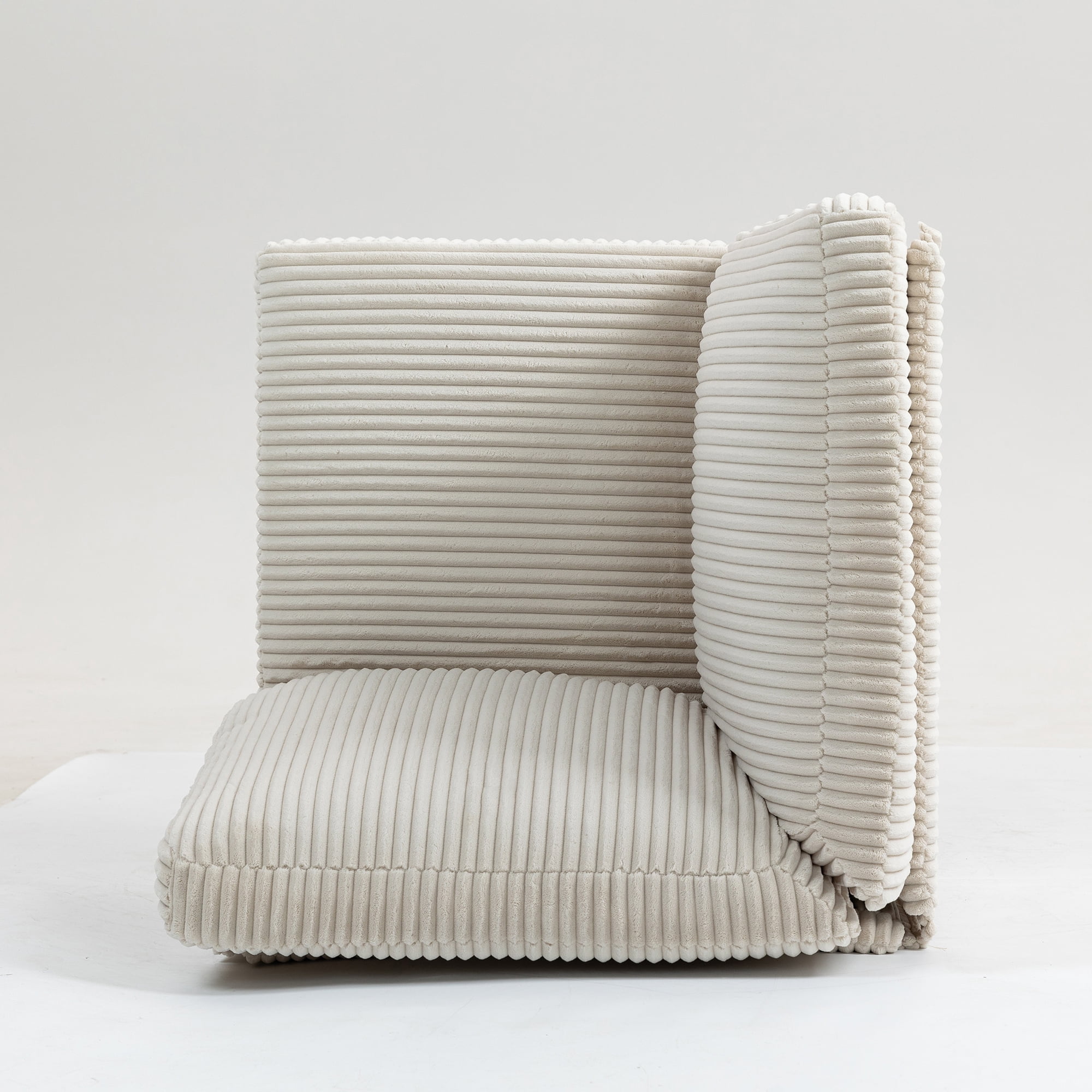 Modular Sectional Sofa, Corner Seat, Middle Seat Module Couch, Beige Corduroy Fabric, DIY Design with Multiple Configurations