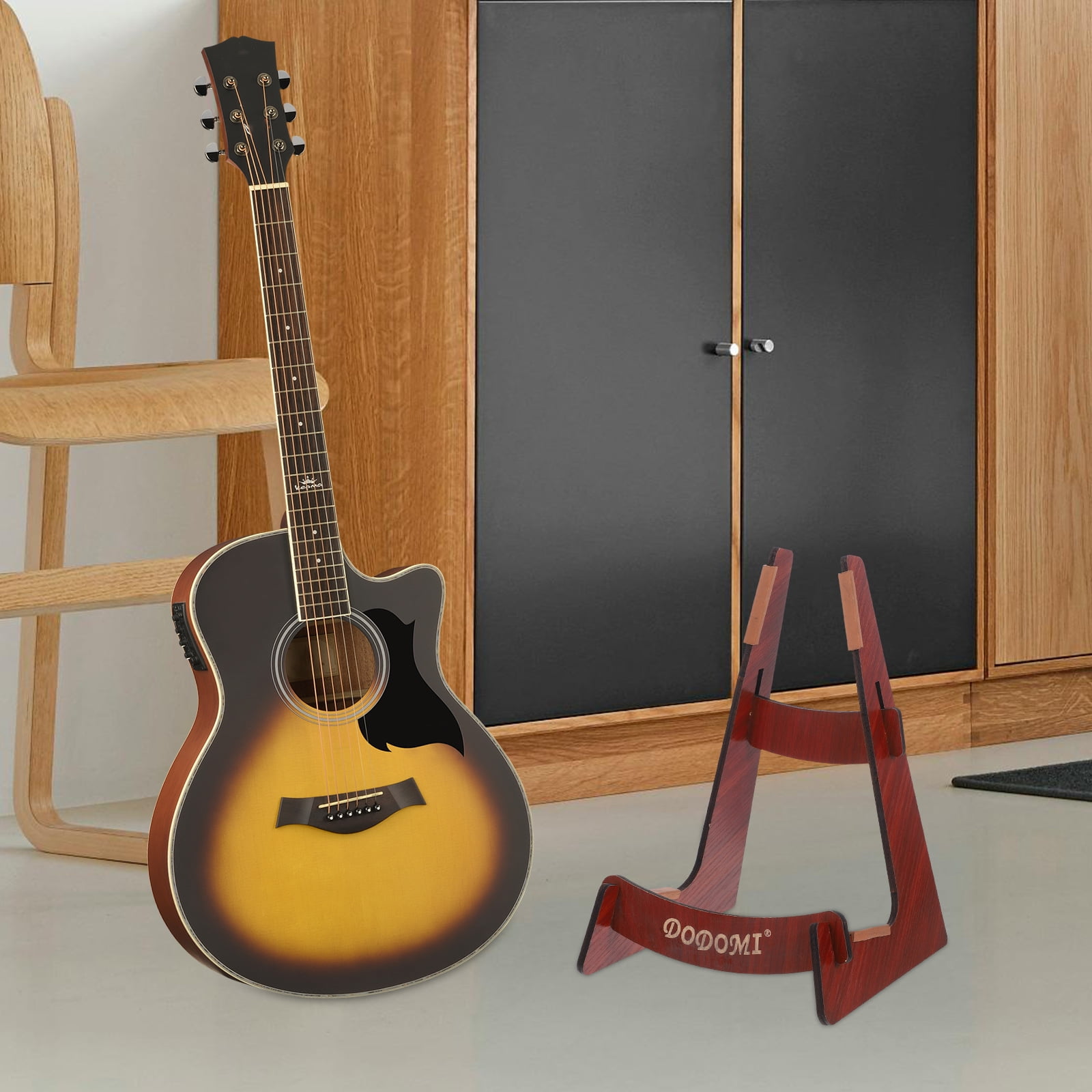5 Count Guitar Stand Accessories Shelf Hanger Rack Guitars Brown